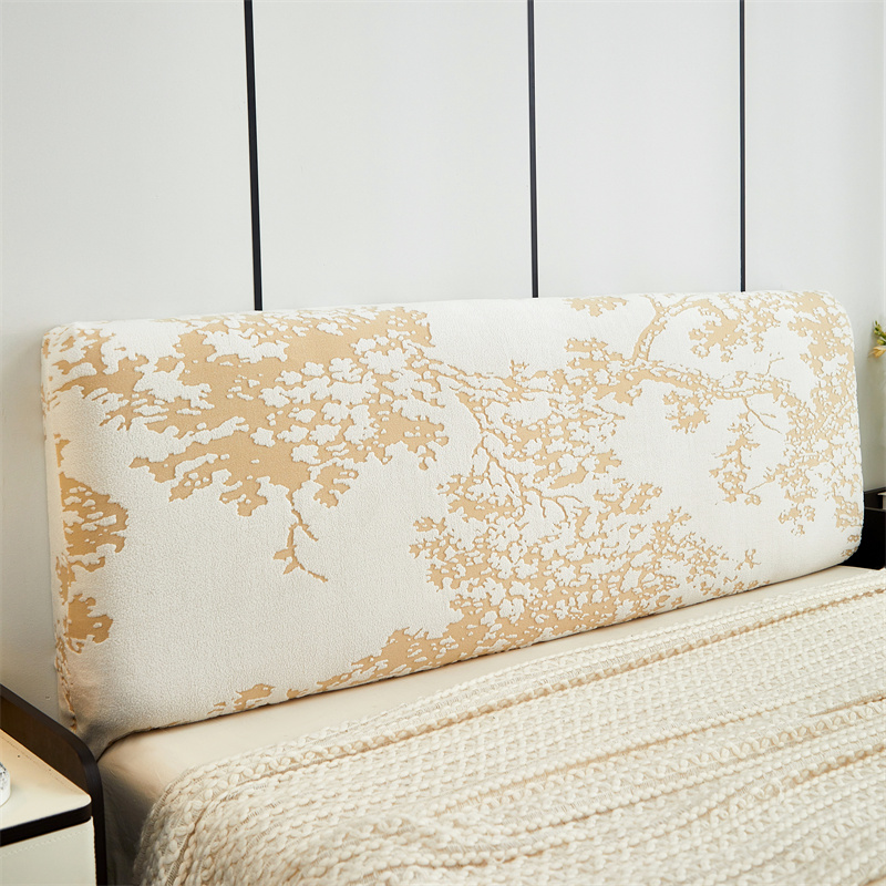 Retro Jacquard Bed Hoofdeinde Cover Gedrukt Stretch Slaapkamer Hoofddeksel Dikker Gewatteerde Bed Terug Stofbeschermer Covers Home Decor