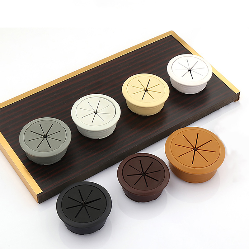 Câble de table à œillets en caoutchouc ABS pour ordinateur de bureau, trou de fil bien rangé, capuchon, prise multicolore, diamètre 53mm, 60mm, 80mm