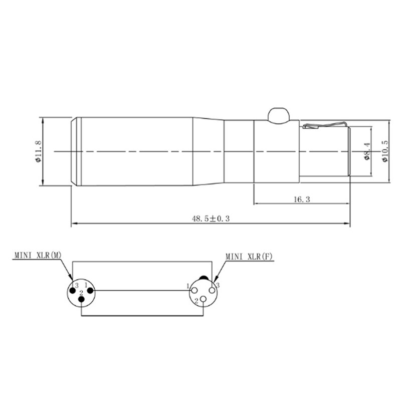 Xlr mini 3 pin hann  til 4 pin kvinnelig o adapter støpsel kontakt hei-fi signal omformer adapter til mikrofon høyttaler