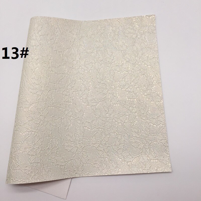 1PC 21X29CM Lace Embossed Faux Leather Fabric, Synthetic Leather Sheets, PU Leather For Making Bows LEOsyntheticoDIY T327A: 13