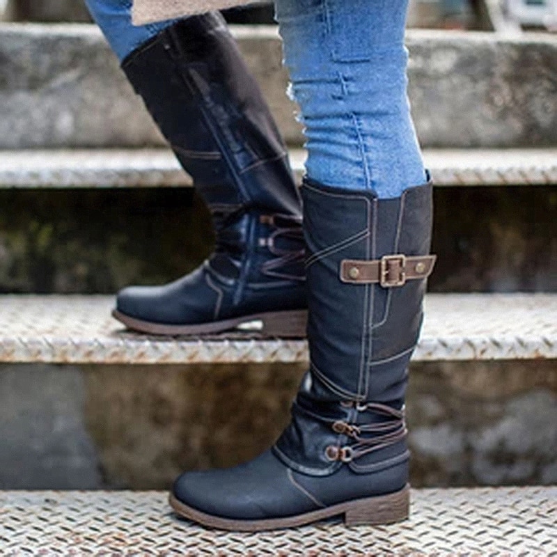 Femmes décontracté Martin bottes femmes bottes plates bas femme cheville chaussures femme grande taille à lacets chaussures de