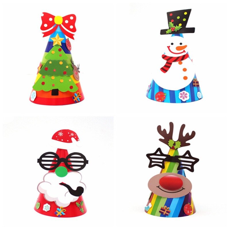 Julpapper hatt glasögon gubbe glasögon ren svart hatt snögubbe rosett träd hatt för vuxna barn
