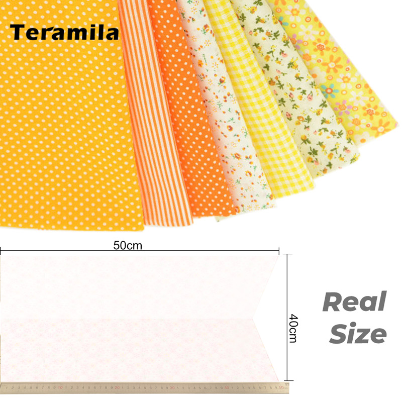 Teramila 7 Uds 40x50cm DIY Patchwork tela de algodón telas de tejidos acolchados de costura coser tela mantel hecho a mano