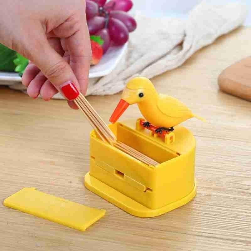 Kleine Vogel Tandenstoker Container Automatische Tandenstoker Accessoires Houder Thuis Tandenstoker Keuken Decoratie Dispenser K6t7