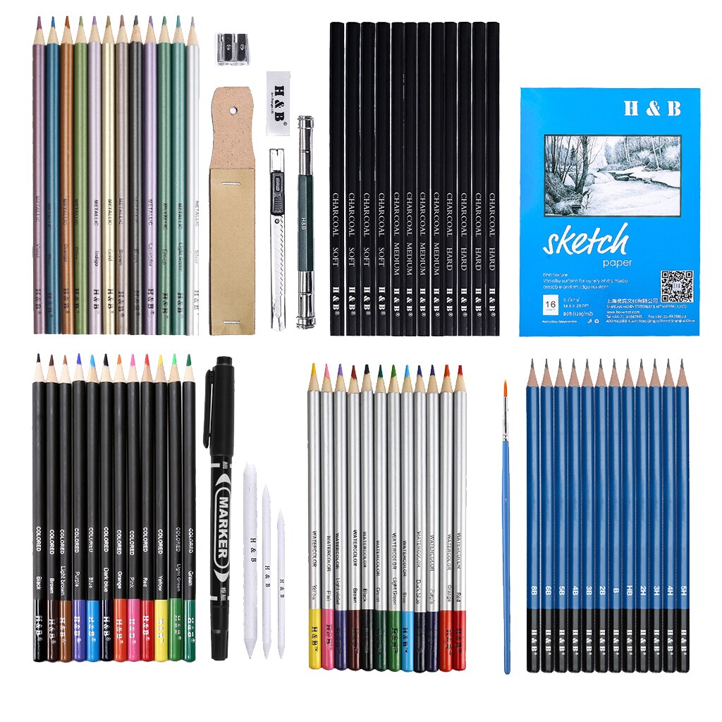 71x Artist Kids Colored Pencils For Drawing Sketching Shading Draw Tones Shades