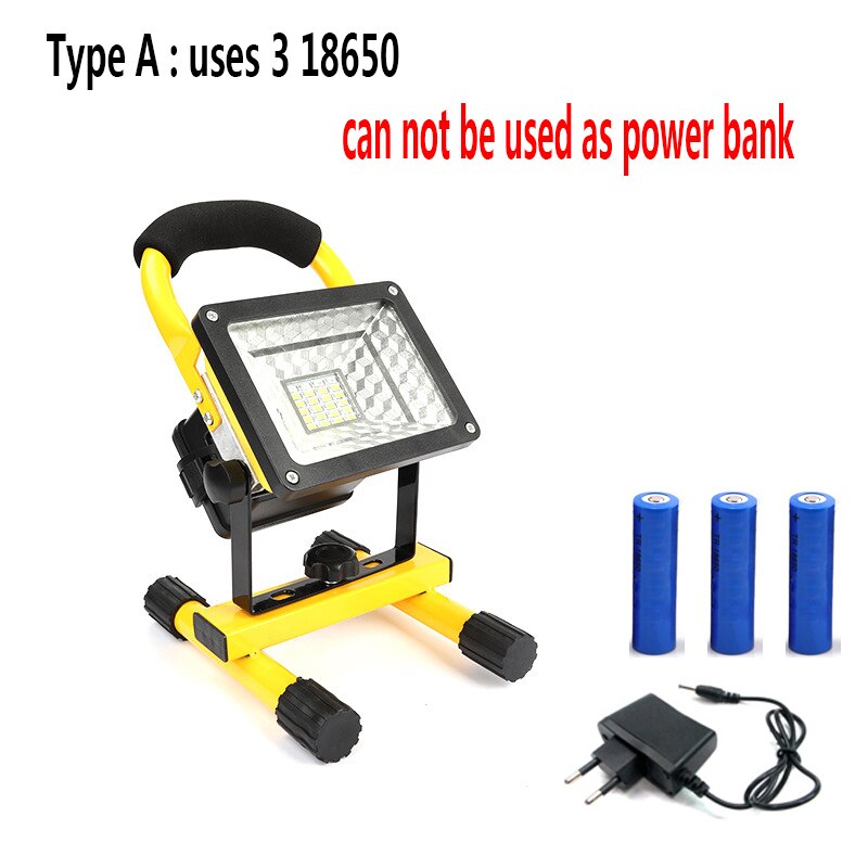 100W 24LED Led Portable Spotlight Super Bright 20000LM Work Light Waterproof Rechargable Floodlight for Camping Fishing Sport: Pakcgae B