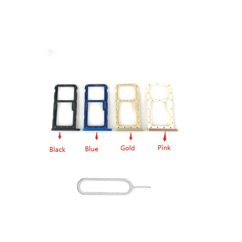 10/Pcs For Huawei P20 Lite Sim Card Tray For Huawei Nova 3e Sim Card Tray Holder Slot Adapter With Card Pin Replacement Parts