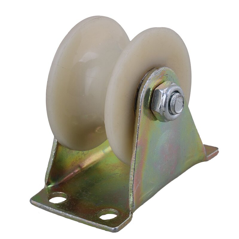 2Pcs 2 Inch 45 Steel Nylon U Groove Track Roller Rigid Caster Wheel For Industrial Machines Carts 150KG