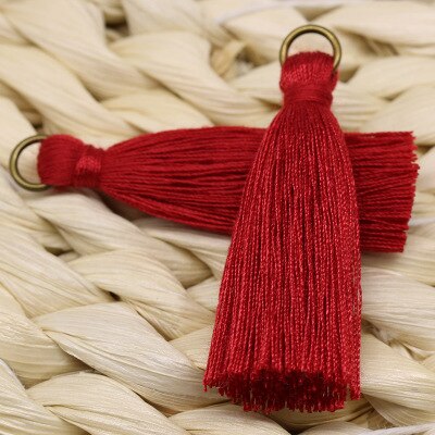 50 stuks/partij 4.5cm mini metalen ringen polyester katoen kwastjes diy hanger sieraden maken franje rand ambachtelijke kwastjes: 2