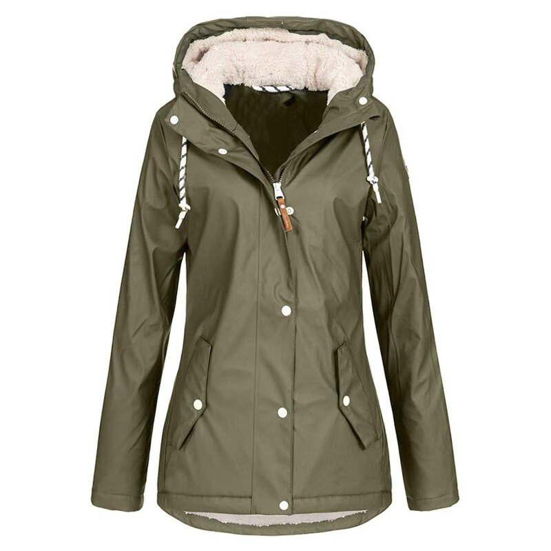 femmes imperméable veste de sport automne hiver randonnée veste coupe-vent femme vêtements de plein air Camping hiver veste manteaux: green / L