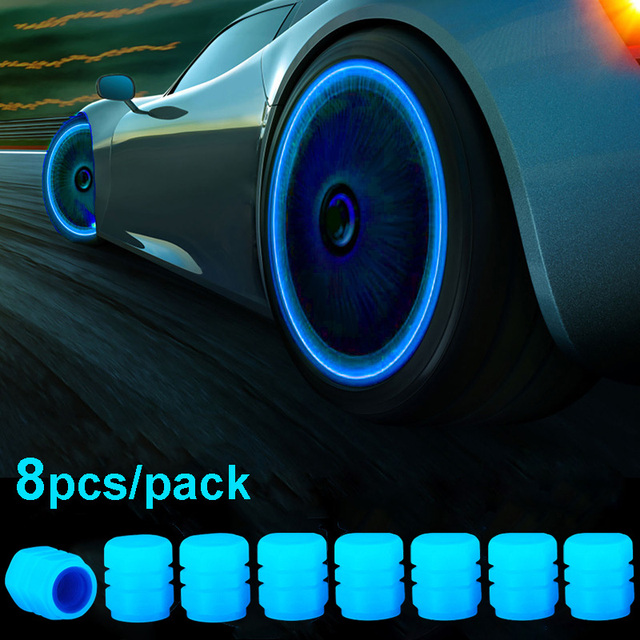 Luminous Valve Caps Fluorescent Night Glowing Car Motorcycle Bicycle Bike Wheel Tyre Hub Luminous Valve Stem Caps Decors: Ivory