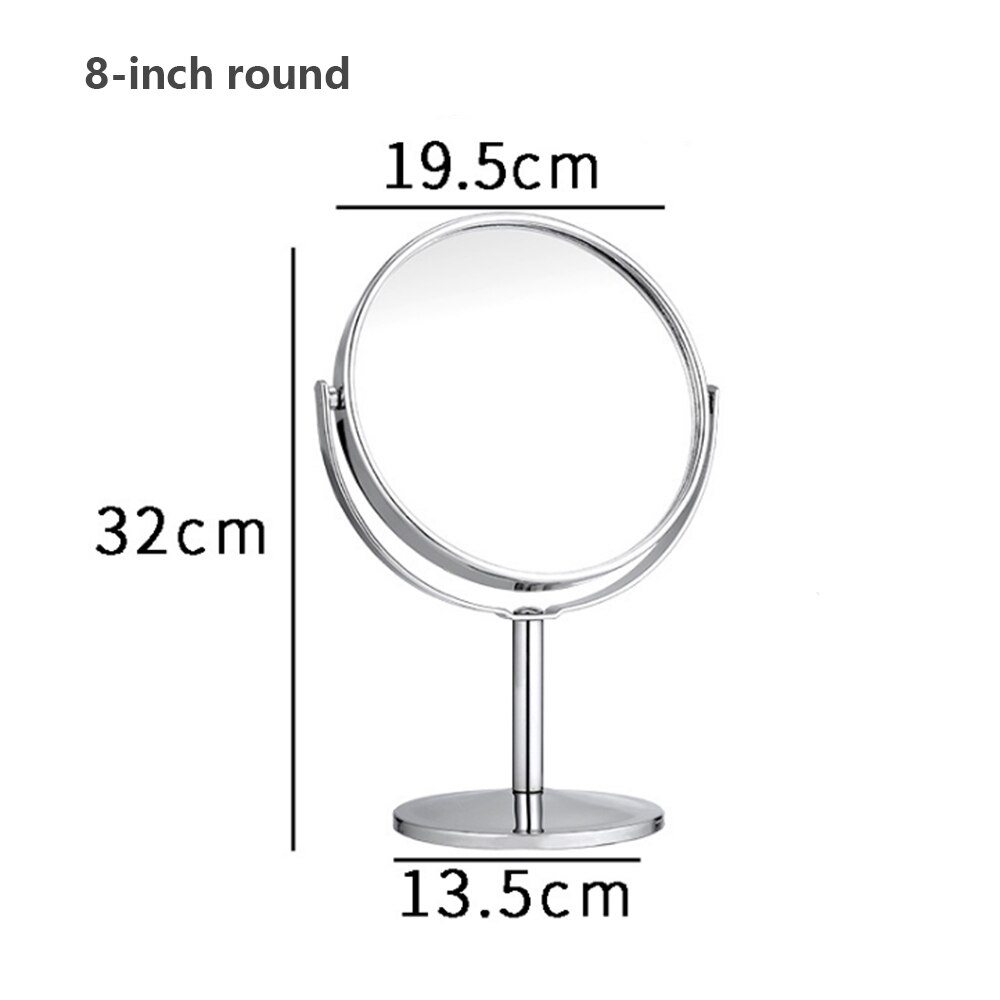Round Shape Simple Rotatable Beauty Makeup Mirror Double-Sided Normal Magnifying Stand Cosmetic Mirror: 8