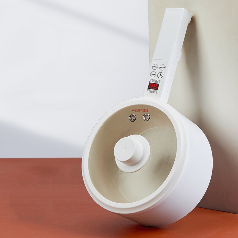 220V Electric Multi Cooker Household Mini Cooking Pot Noodles Soup Stew Steam Fry Skillet School Office Pot Non-Stick Liner