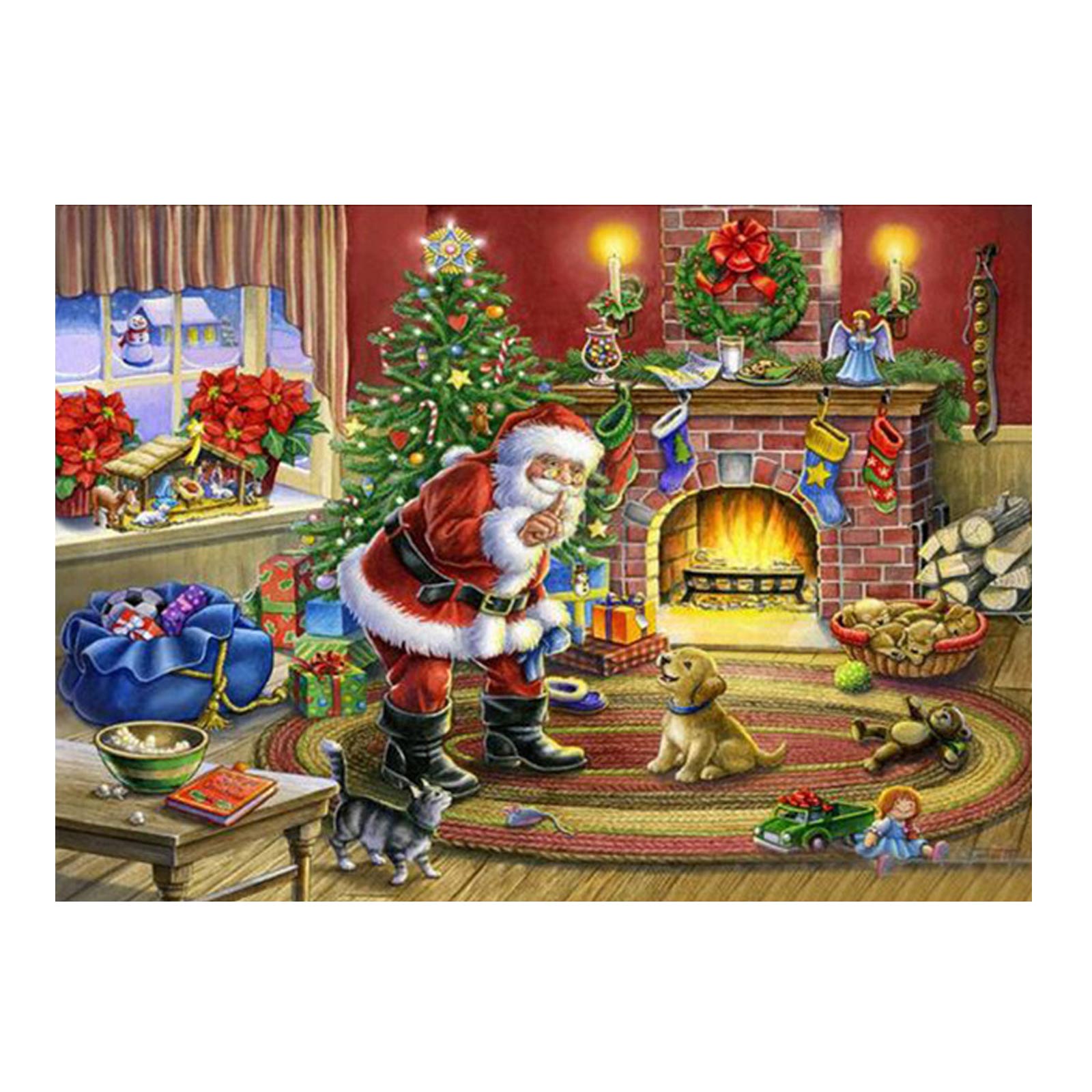 DIY 5D Diamond Painting Kit Christmas Rhinestone Embroidery Painting for Kids Adults Home Office Hotel Decor 12x16in: D