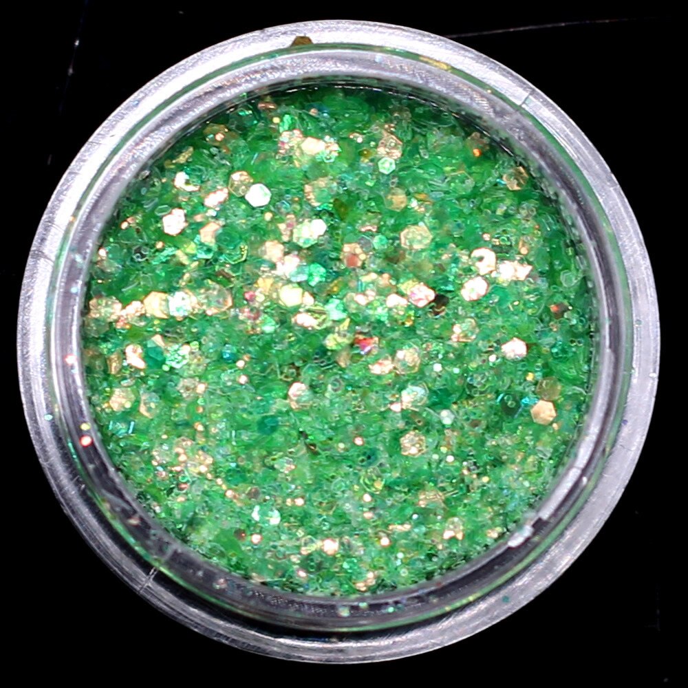 1 pièces AB ongle paillettes paillettes étoile lune coeur ongle Gel rond ongle paillettes holographique Pigment Nail Art décoration m3a505: Ardoisé