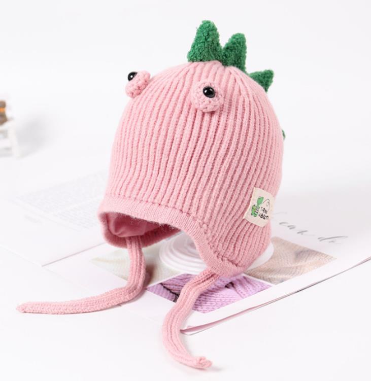 Lovely Winter Baby Toddler Kids Boy Girl Cap Knitted Cute Ear Beanie Warm Hat: Pink