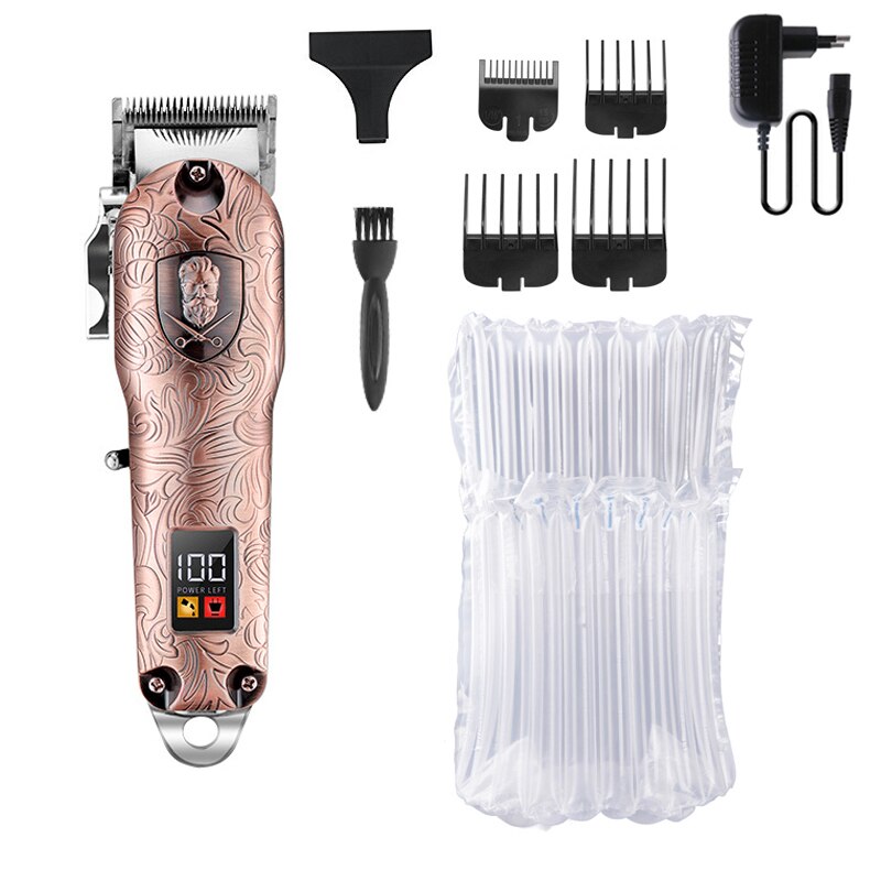 adjustable hair clipper barber shop rechargeable hair trimmer men cordless electric hair cutter machine haircut: with bubble bag
