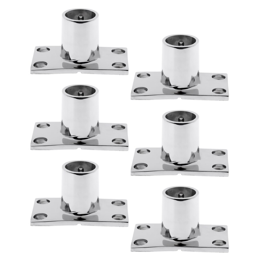 6 Stuks Metalen Marine Boot Dek Hand Rail Montage 90 Graden Voor 25Mm Buis