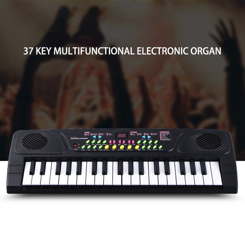 Multifunctional Mini Electronic Piano with Microphone Children Portable 37 Keys Digital Music Electone Keyboard