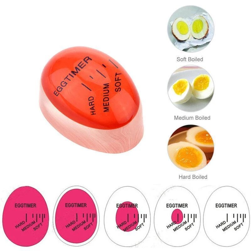 2PCS Egg Timer Kitchen Perfect Egg Changing Color Eggtimer Resin Material Temperature Cooking Gadgets