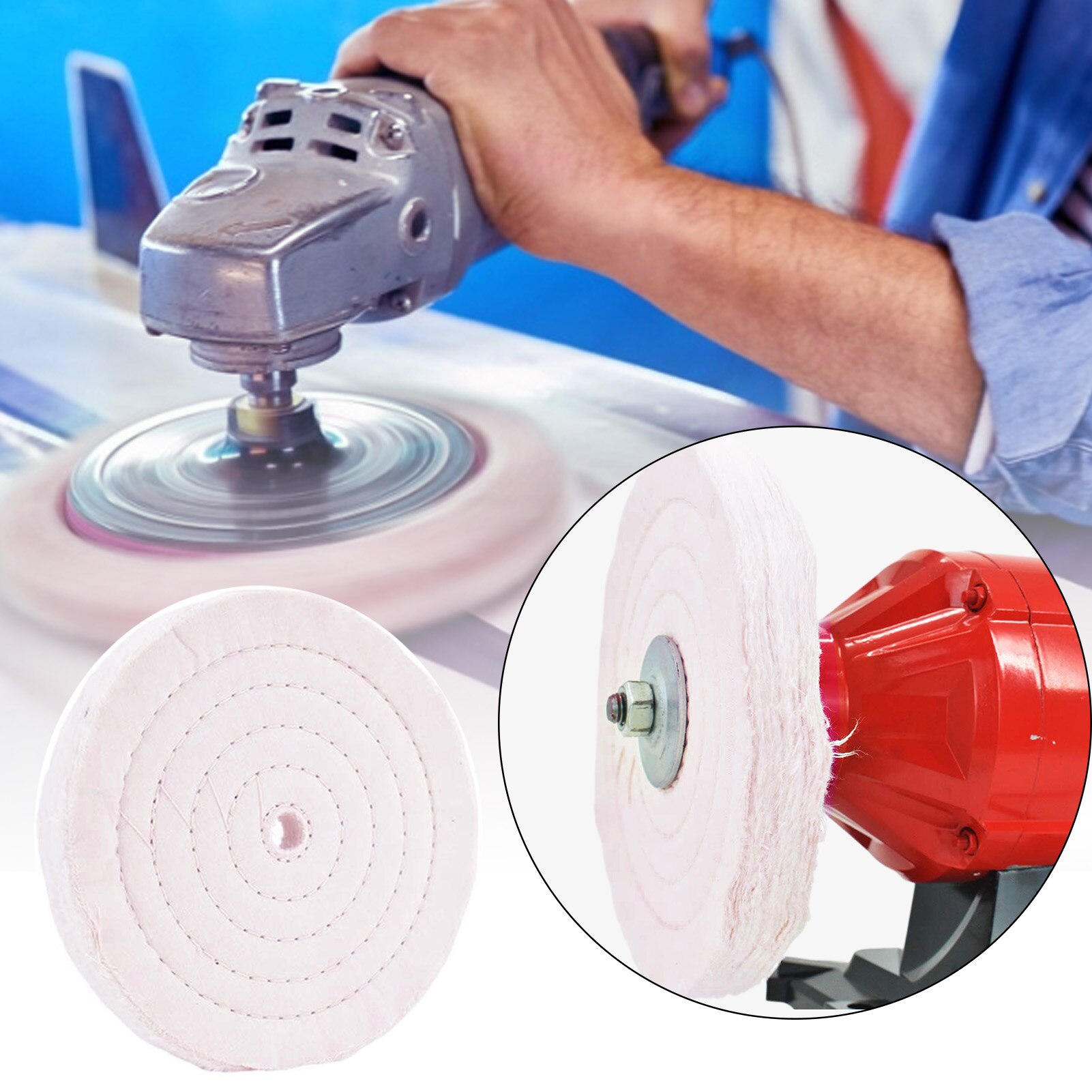 Wheel Mirror Polished Buffing Surface Polishing Wheel Buffing Gold Silver Jewelry MirrorPolish wheelBench Grinder Polisher Tool