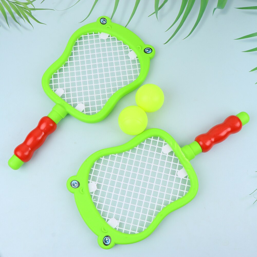 1 conjunto crianças raquete de tênis raquete de badminton conjunto com bolas dentro e ao ar livre brinquedos esportivos para crianças-teste padrão seahorse