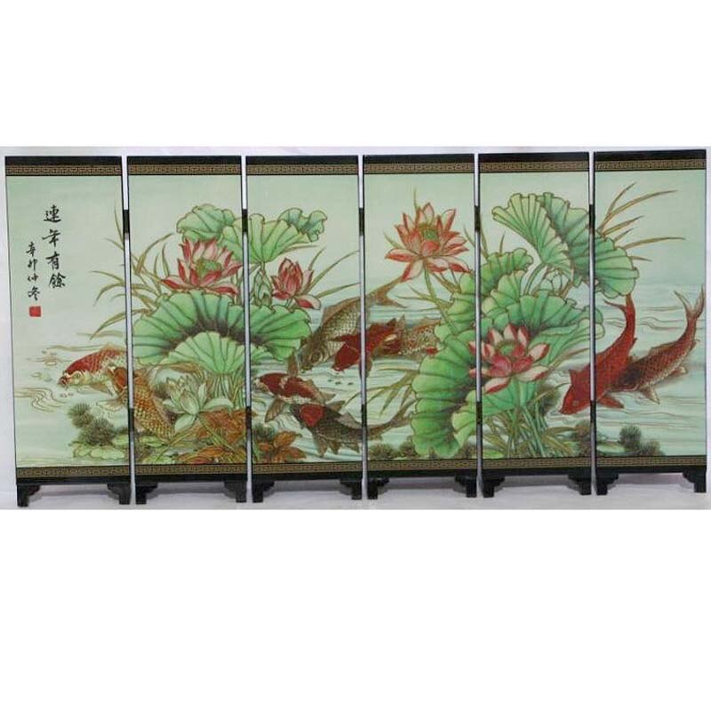 Fine for years have fish lacquer process small screen with Chinese characteristics