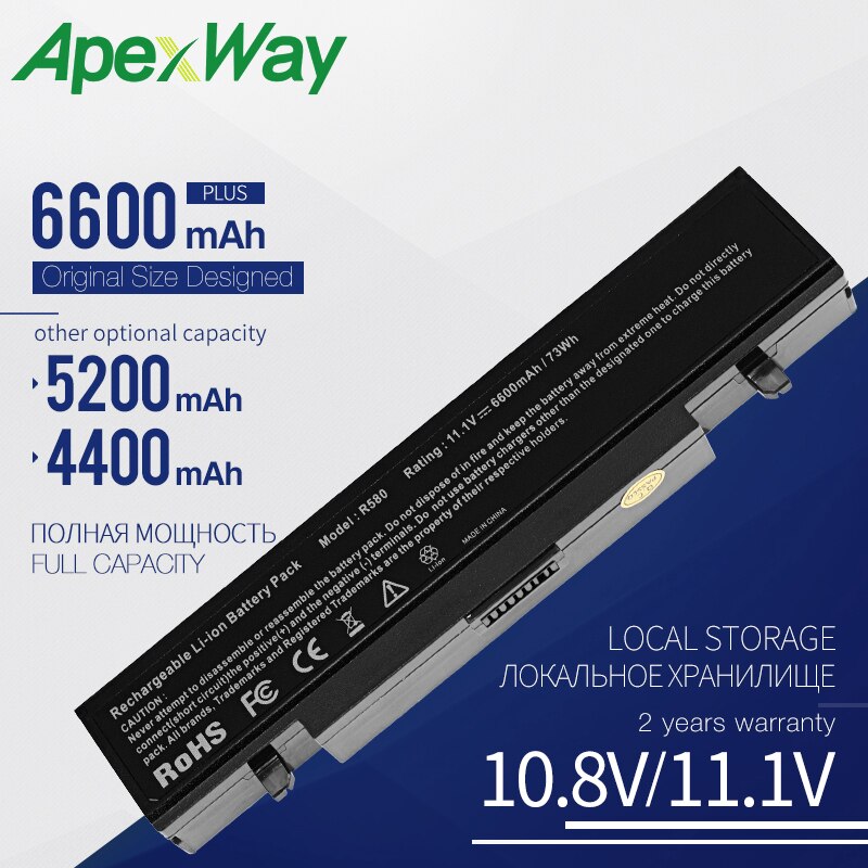4400mAh batterie d'ordinateur portable pour Samsung NP300 RC710 RF411 RF512 RF711 RF712 RV420 RV440 RV509I RV520 RV540 RV72 AA-PB9NC5B AA-PB9NC6B