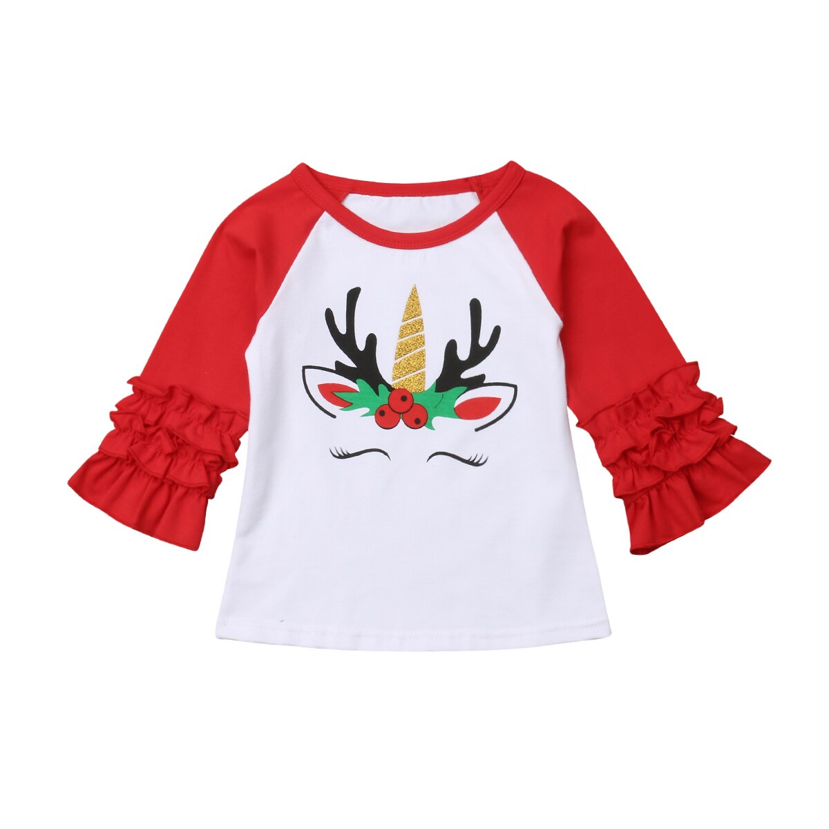 Enfant en bas âge enfants bébé garçon filles vêtements & T-shirt fête t-shirts hauts tenue de noël: Marron / 3T