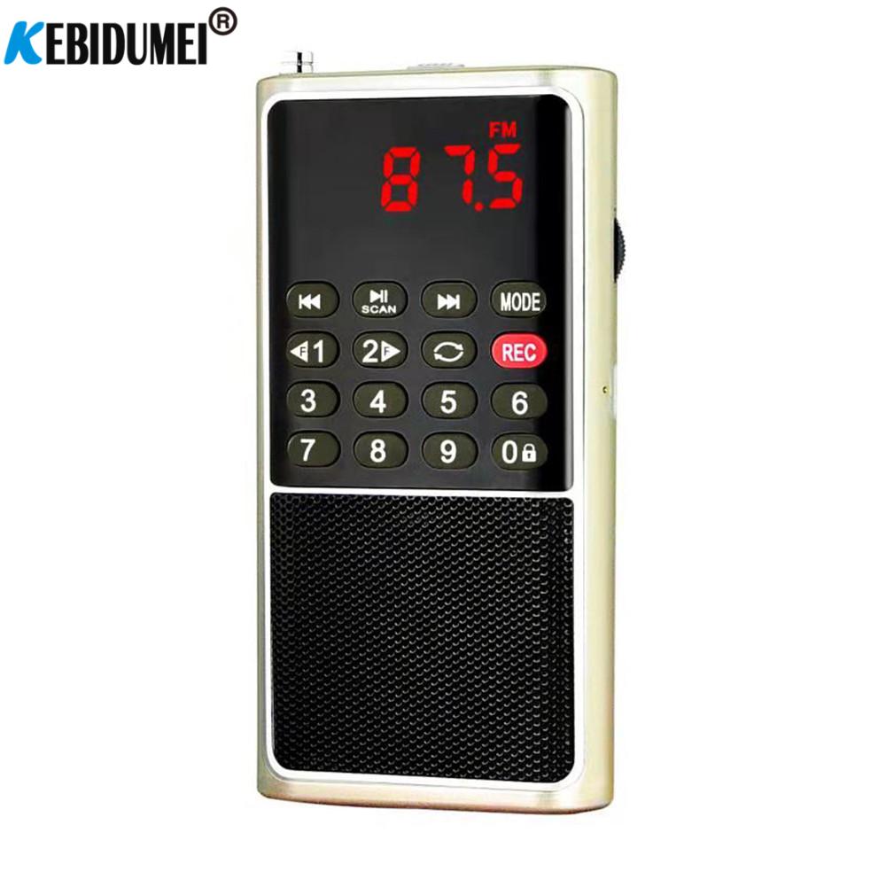 Rechargeable Mini FM Radio Portable Speaker Big Volume With Headphone Jack HiFi Sound Radio Station Pocket Radio Speaker