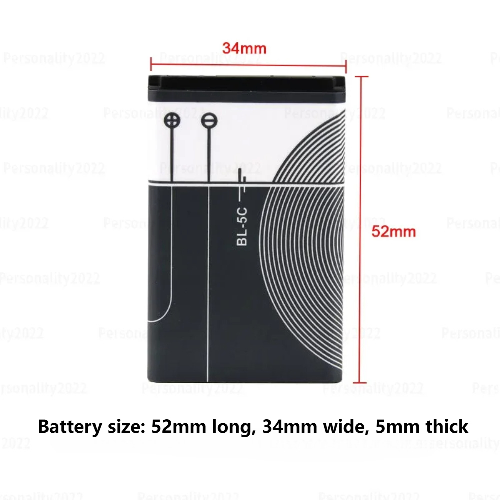 BL-5C Phone Battery BL5C BL 5C Battery for Broadcast Radio / Nokia 2112 2118 2255 2270 2280 2300 2600 2610 3125 3230