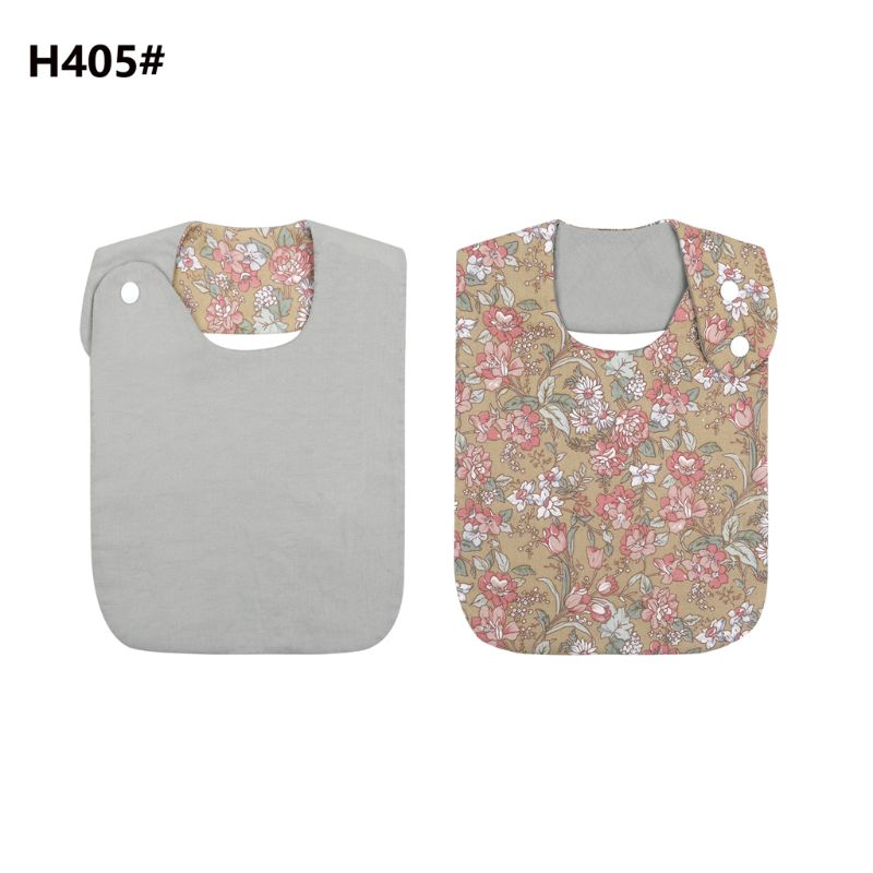 Bavoirs en coton Double face pour bébés, imprimé Floral, Vintage, Bandana, tablier d'alimentation, serviette de salive pour garçons et filles: H405