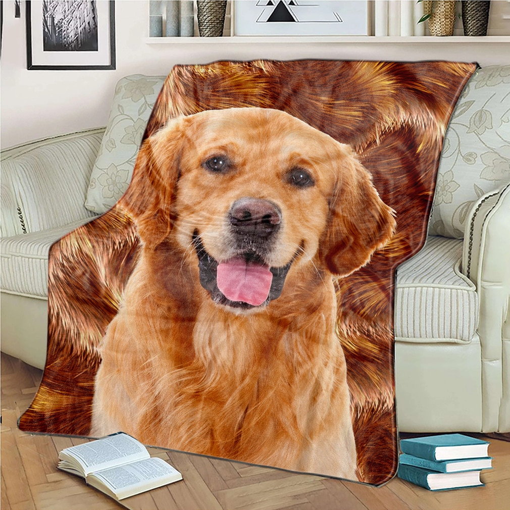Dierlijke hond zachte flanellen dekens alpaca voor kinderen dikke warme plaid op de bedbank