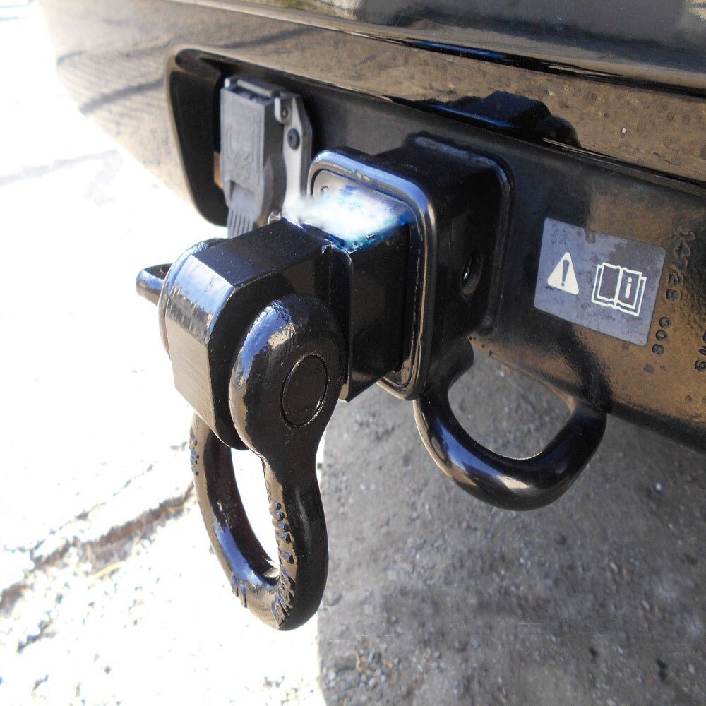 3/4" Bumper Tow Trailer Hook 4.75 Ton D-Ring Bow Shackle Red+Black