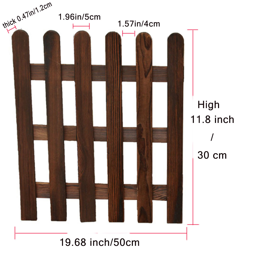 Cerca decorativa para jardín de 50*30cm (L * H), cerca de madera, cerca de cama de flor rústica F01