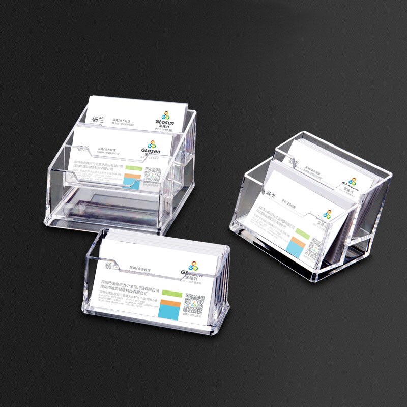Clear Acrylic Business Name Card Holder Display Stand Rack Desktop Table Organizer Office Home Supplies Card Storage Rack
