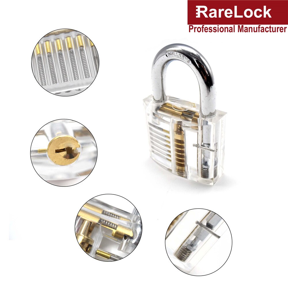 Practice Padlock with Locksmith Tool Set Broken Key Extractor Removing Hooks Lock Pick Kit MMS338 Rarelock E