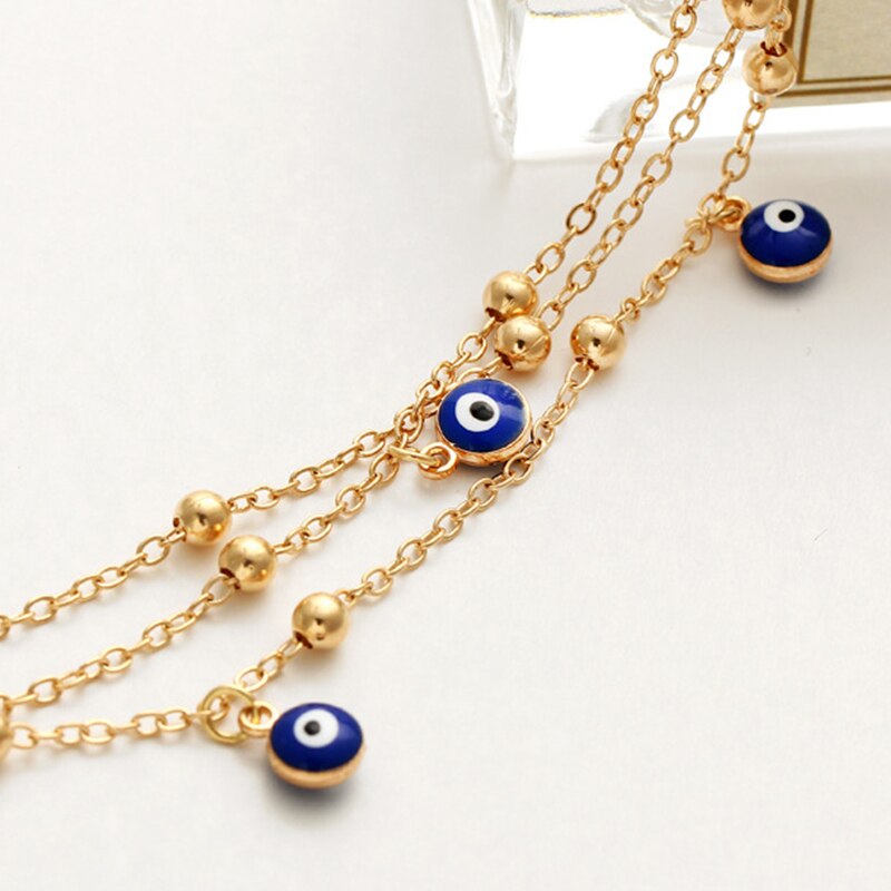 Boho Metalen Armbanden Enkelbanden Goud Kleur Blue Evil Eye Hamsa Hand Shell Turkse Sieraden Bangle Bruiloft Armbanden Voor Vrouwen