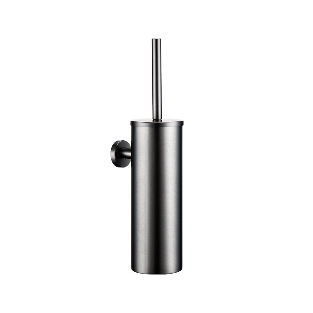 Stainless Steel Wall-mounted Brush Holder Stainless Steel Brushed Toilet Brush Bathroom Hardware Kit Bathroom Accessories: Gun gray