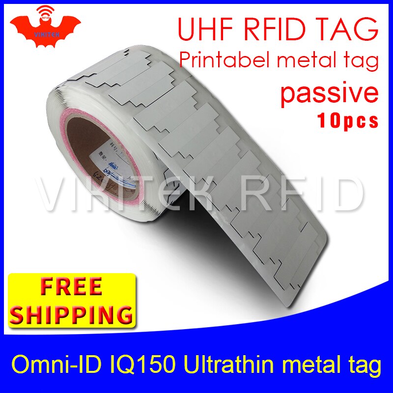 UHF RFID ultradunne anti metalen tag omni-ID IQ150 915 m 868 mhz Impinj MR6 10 pcs printable kleine passieve RFID tag