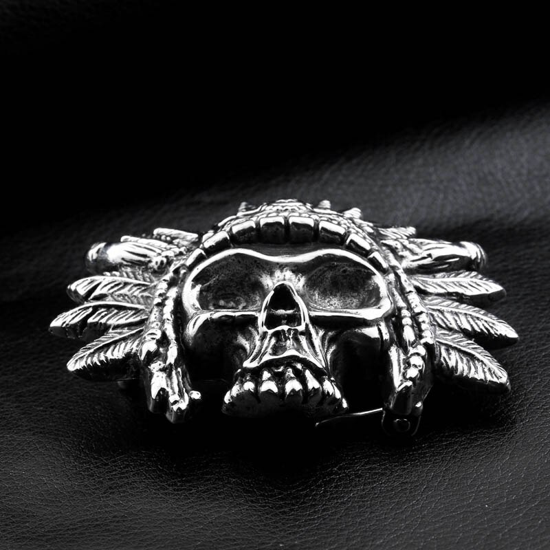 Stahl soldat & WholesaleStainless Stahl Punk schädel gürtelschnalle männer zubehör schmuck