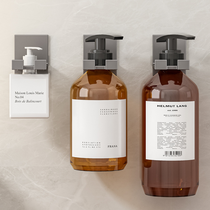 Universele Ponsvrije Douchegel Flessenrek Wandmontage Verstelbare Shampoo Fles Metalen Houder Handzeepdispenser Haak