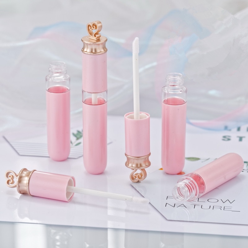 10/30/50pcs 7ml Roze Lipgloss containers Buis Lege Lipgloss Lippenstift Buis met Liefde Shap Cosmetische Containers