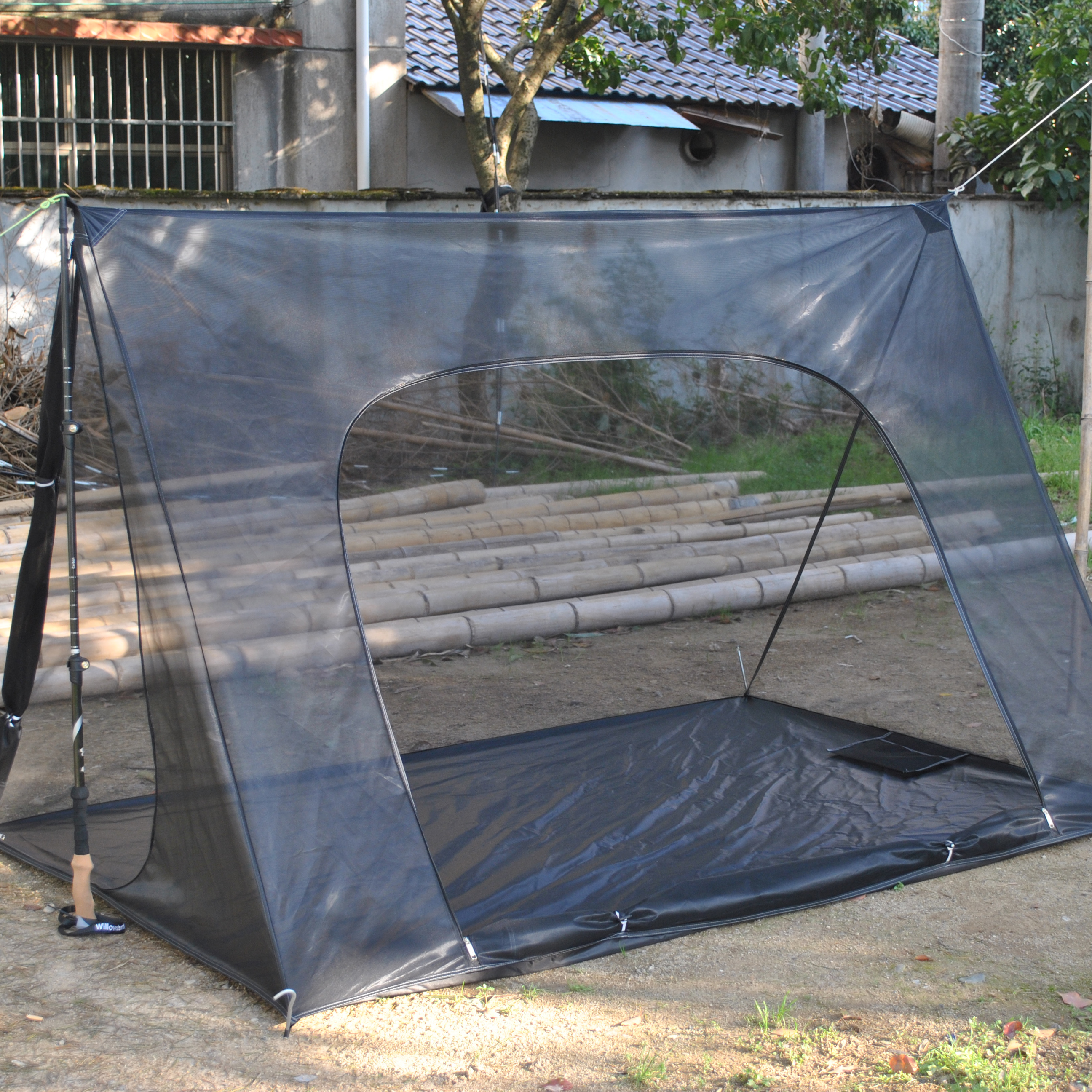2-persoons gaastent, schermopvang met waterdichte badkuipvloer voor buiten kamperen Lichtgewicht mesh-tent voor backpacken