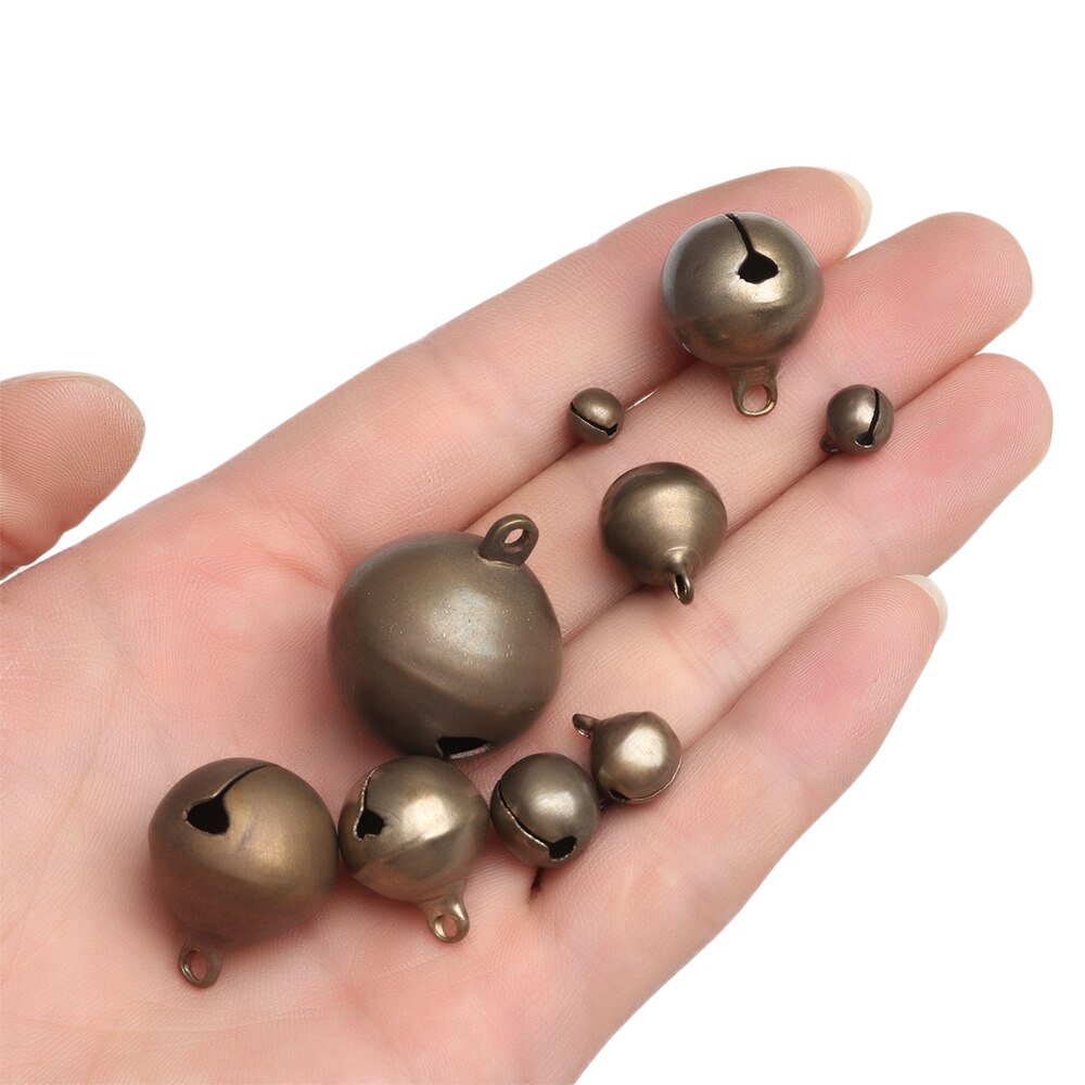 10 stk retro håndlaget bronseklokke liten kobber jingle bells halskjede armbånd lage verktøy campanula tilbehør hjemmeinnredning håndverk