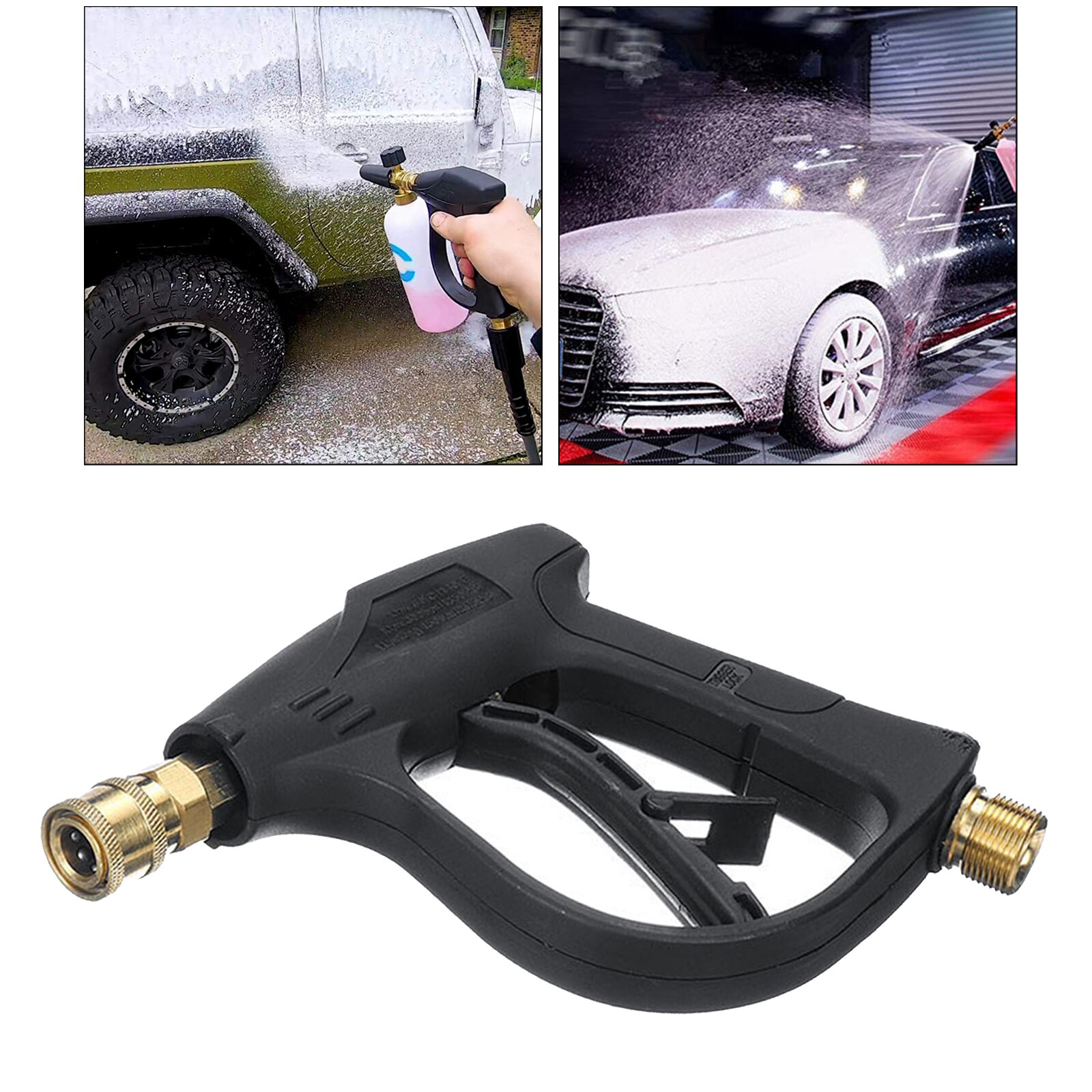 High Pressure Washer Gun 5000 PSI, Replacement for and Cold Water, Pressure Washer Swivel Fitting, 5 Nozzle Tips: without nozzles