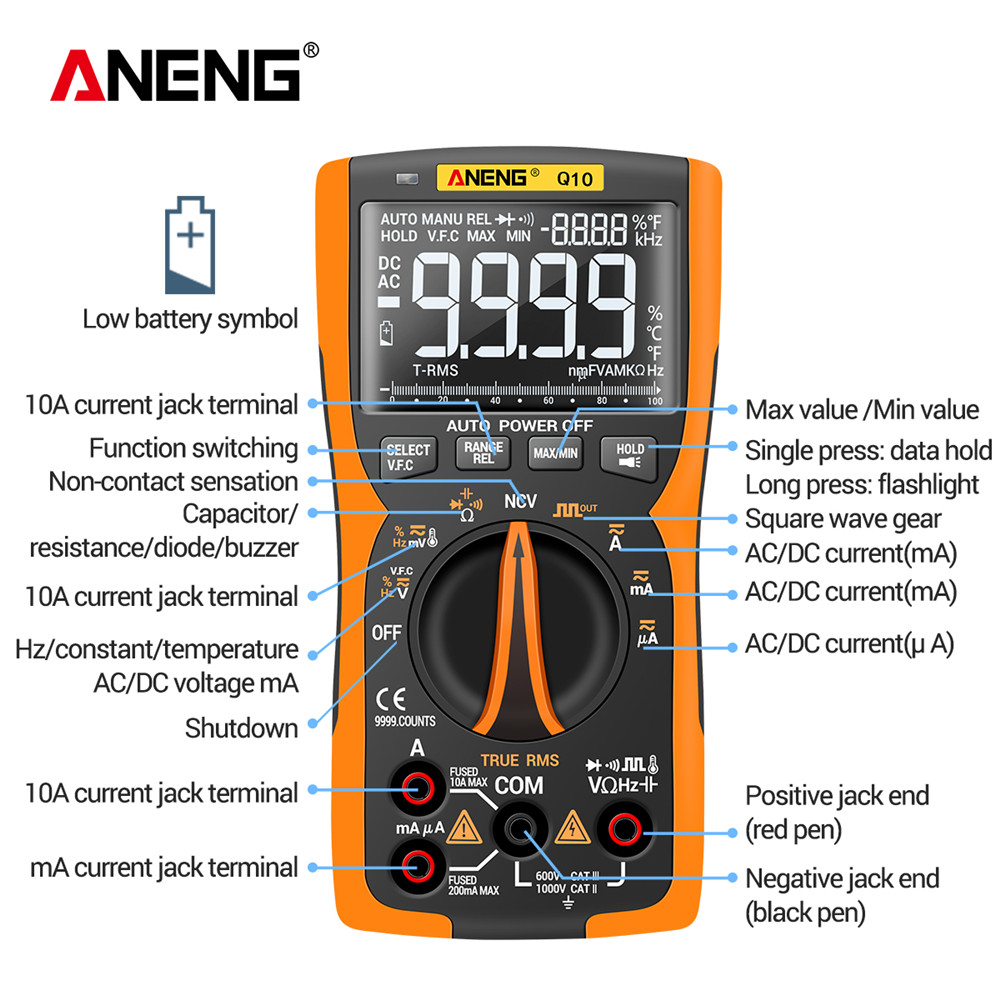 Aneng Q Digitale Multimeter Professionele Tester Multimetro True