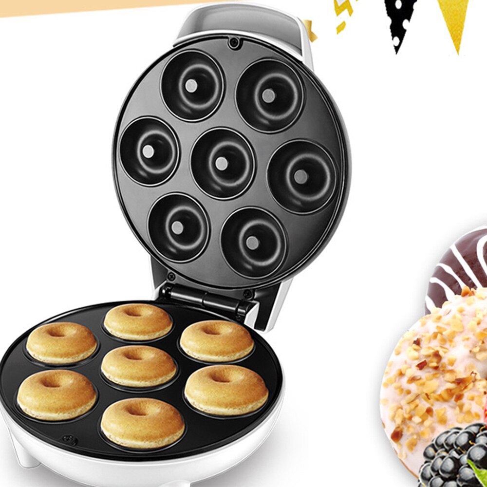 Home DIY Donut Maker 750W Doughnut Machine Party Dessert Bakeware Electric Baking Pan Non-stick Double-sided Heating 220V