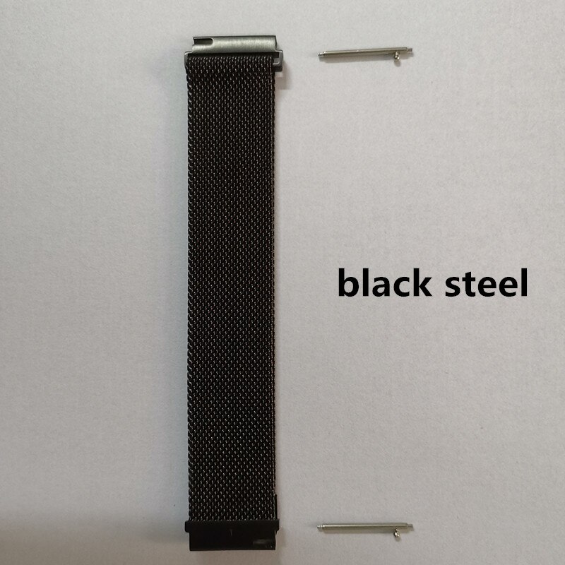 100% original strap 20mm width for smart watch P68 smart watch P70 smart watch P80 smart bracelet silicone strap steel strap: black steel strap