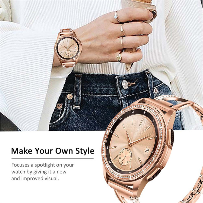 Bisel de Metal para Samsung Galaxy Watch 46mm 42mm Gear S3 Frontier funda antiarañazos reloj inteligente escala anillo accesorio